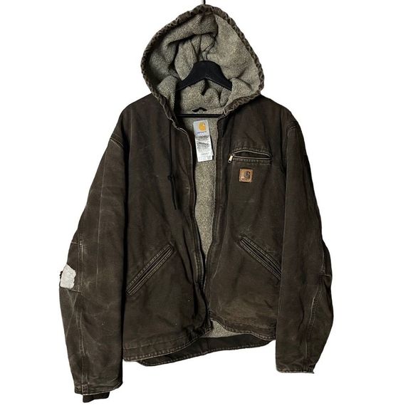 Carhartt Sandstone Sherpa Lined Jacket Mens Large - Picture 1 of 5